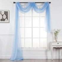 Blue sheer on sale curtain scarf